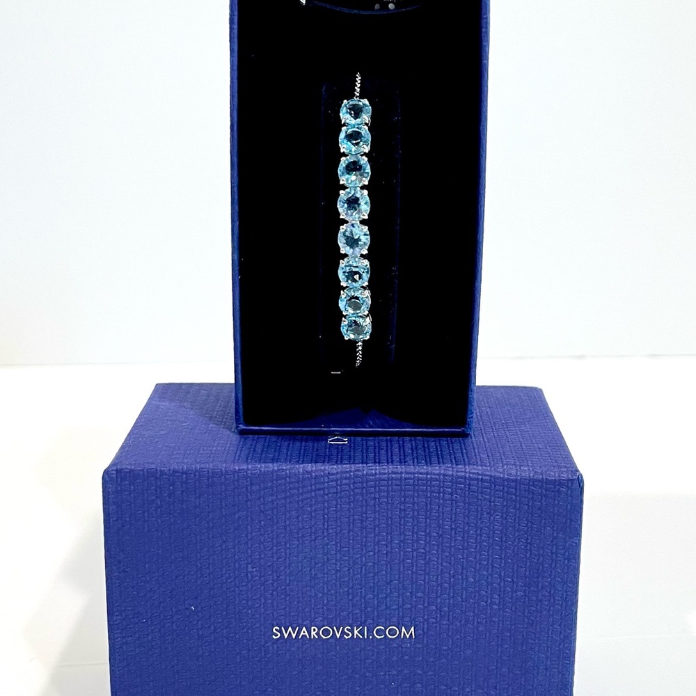 Swarovski Aqua Blue Crystal Adjustable Bracelet